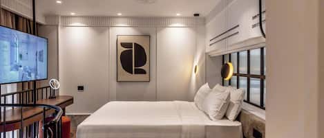 2 bedrooms, in-room safe, soundproofing, iron/ironing board