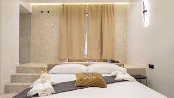 Suite monolocale di lusso con vista sulle montagne e balcone (Fuoco 1) | Italienske lagner fra Frette, premium-sengetøj, dundyner