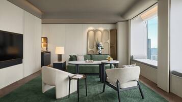 Premium bedding, down comforters, pillowtop beds, free minibar