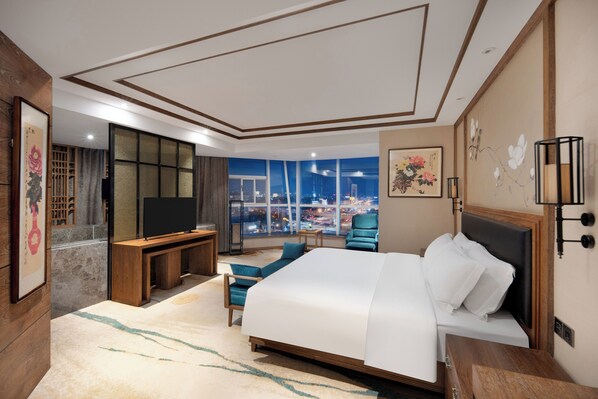 Premium bedding, down duvets, pillow-top beds, individually decorated