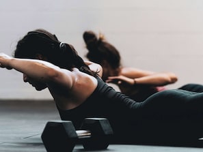 Guests can work out in a space with access to exercise equipment.