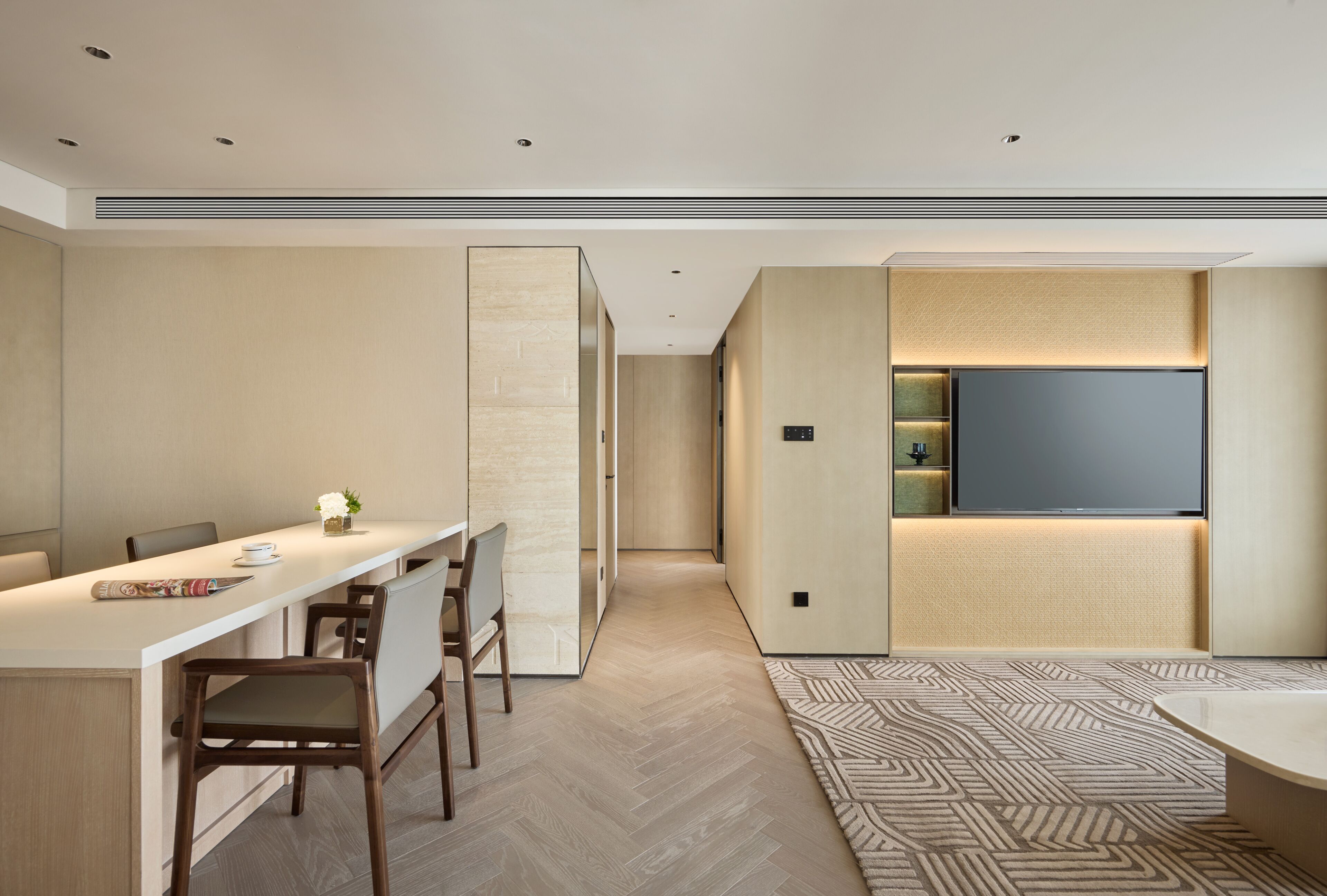 Deluxe Suite, 2 Bedrooms, Club lounge access, City View | Living area | LCD TV