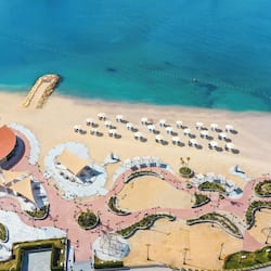 Private beach, beach bar