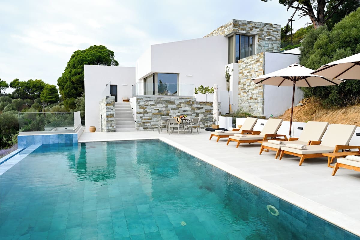 Villa – standard, balkong, sjøutsikt | Privat basseng