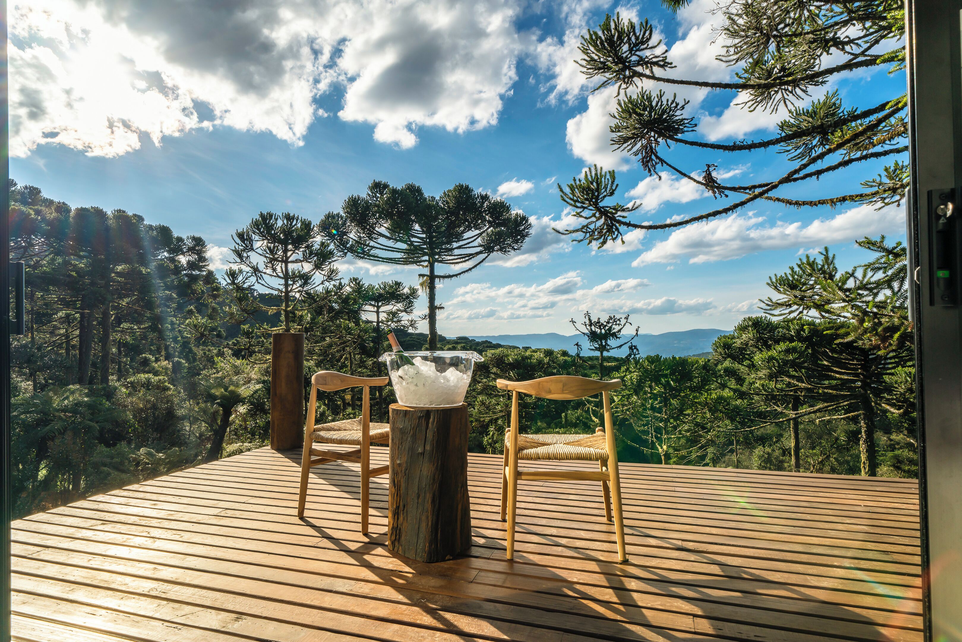 Cabana luxo, vista para a montanha | Vista da sacada