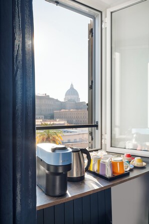 Quadruple Room, Private Bathroom, City View | In-room safe, blackout drapes, soundproofing, iron/ironing board - R.C Vatican View (Rome)