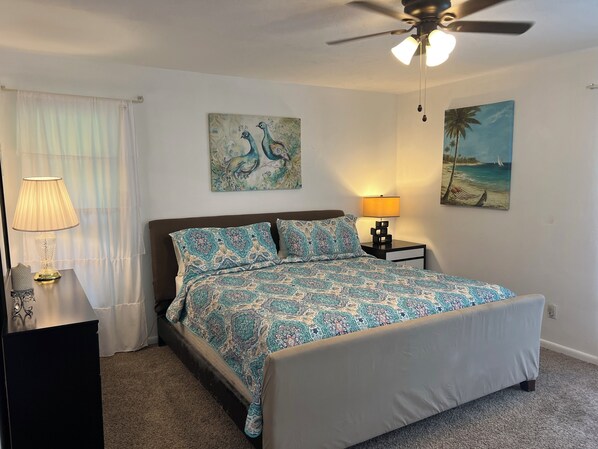 2 bedrooms, iron/ironing board, WiFi, bed sheets