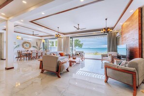 Luxury Villa, Private Pool, Sea View | Living area | TV - Blue Ocean Resort & Residences  (Fumba)