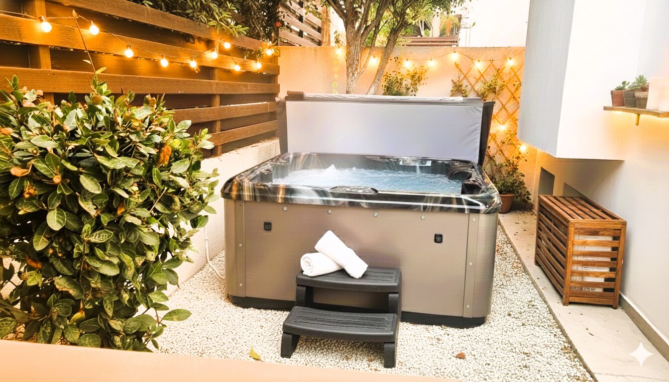 Outdoor spa tub
