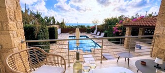 Luxury Beachfront Villa | Private Pool, Jacuzzi & Panoramic Sea Views