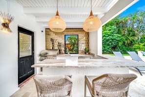 Terrace/patio - Heated Pool! Private Home+Bikes & Fire Pit! (Delray Beach)