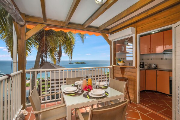 Outdoor dining - Balisier2 - sea view in Bouillante (Bouillante)