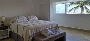 2 bedrooms, desk, iron/ironing board, travel crib