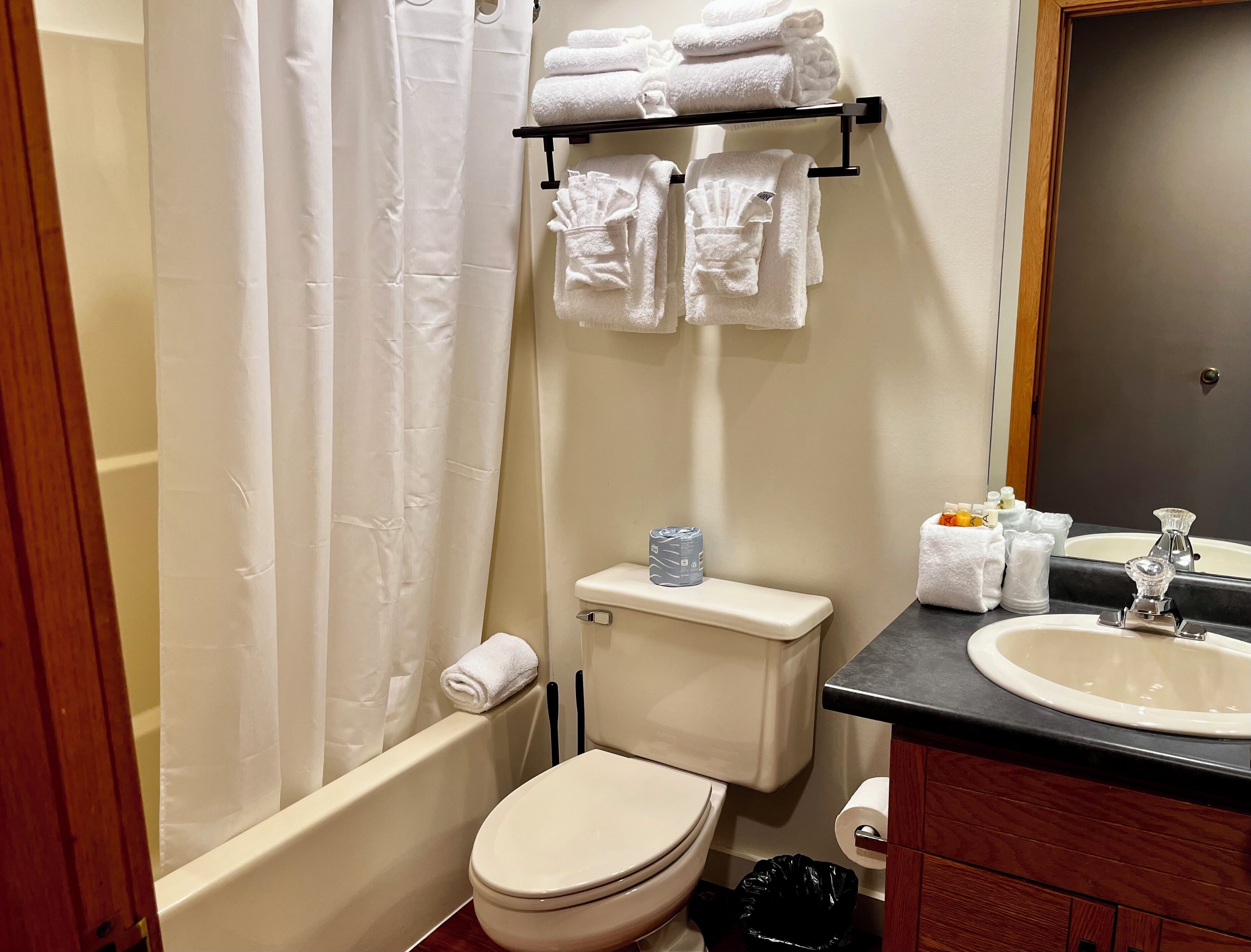 Towels, soap, toilet paper