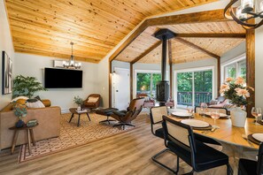 Smart TV, fireplace, video games, books