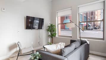 Smart TV, fireplace