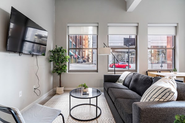Smart TV, fireplace