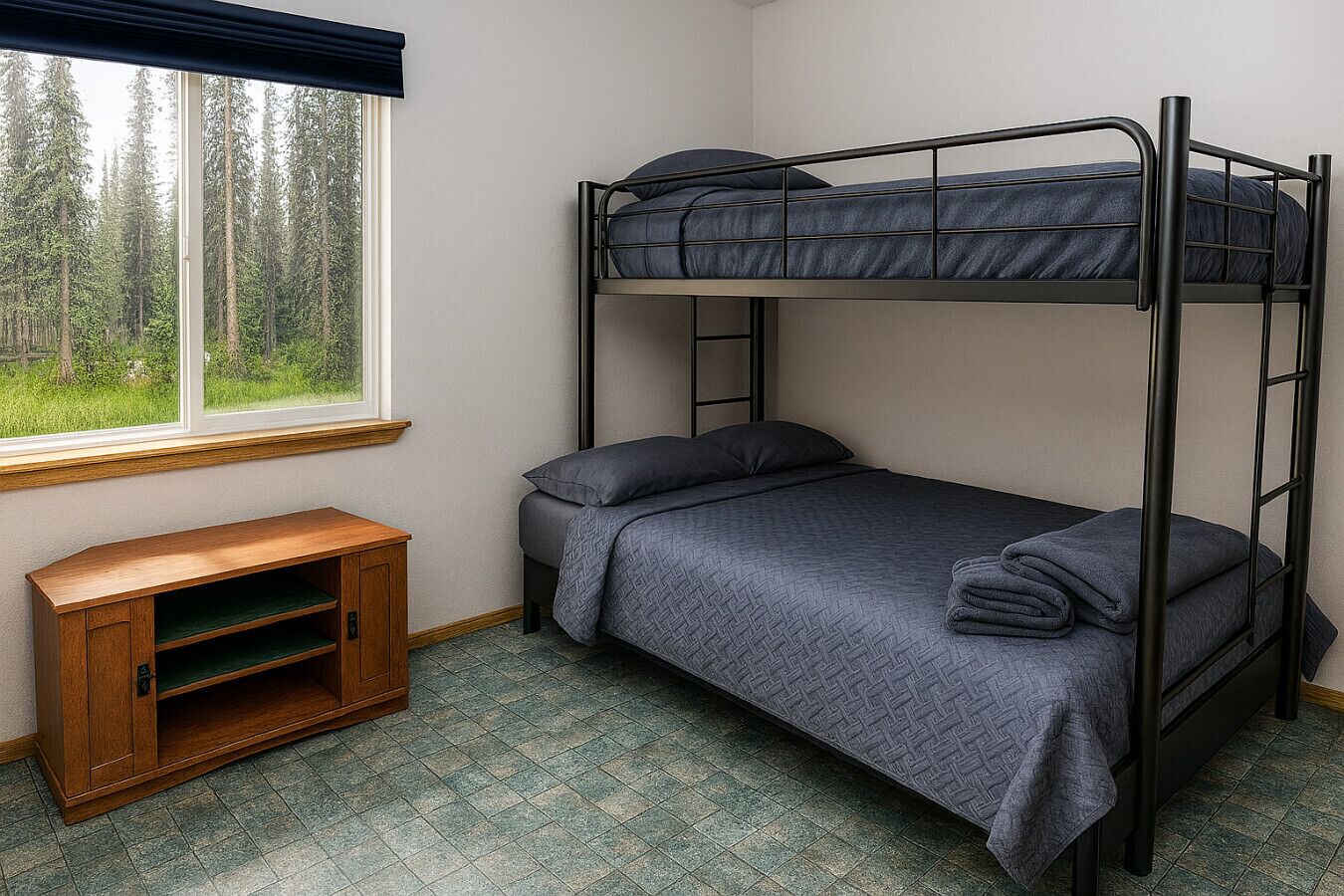 Desk, free WiFi, bed sheets