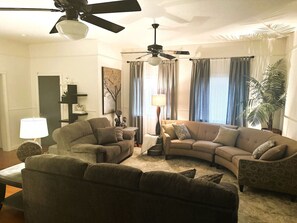 TV, DVD player, books, offices