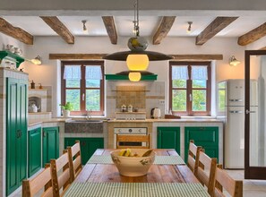 Fridge, oven, stovetop, dishwasher