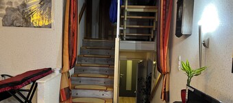 On the outskirts, close to the highway, all shopping facilities 2 rooms for 4 persons.