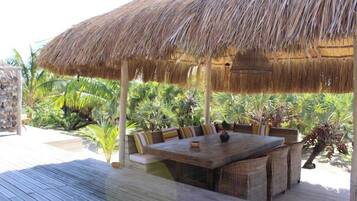 Outdoor banquet area