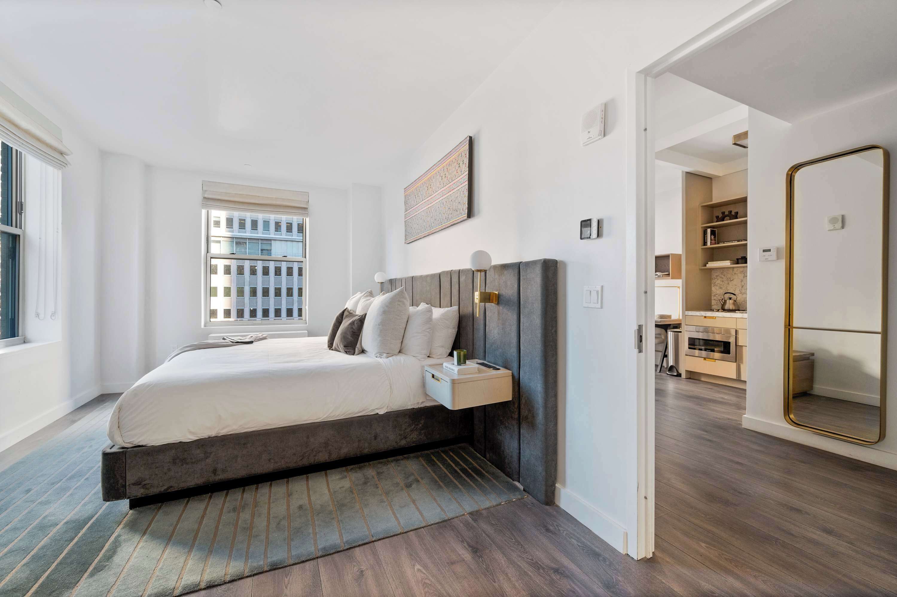 1 bedroom, desk, iron/ironing board, travel cot