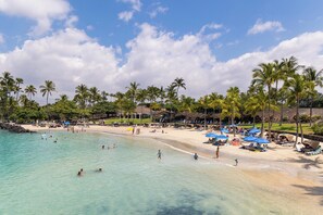 Sun-loungers, beach towels