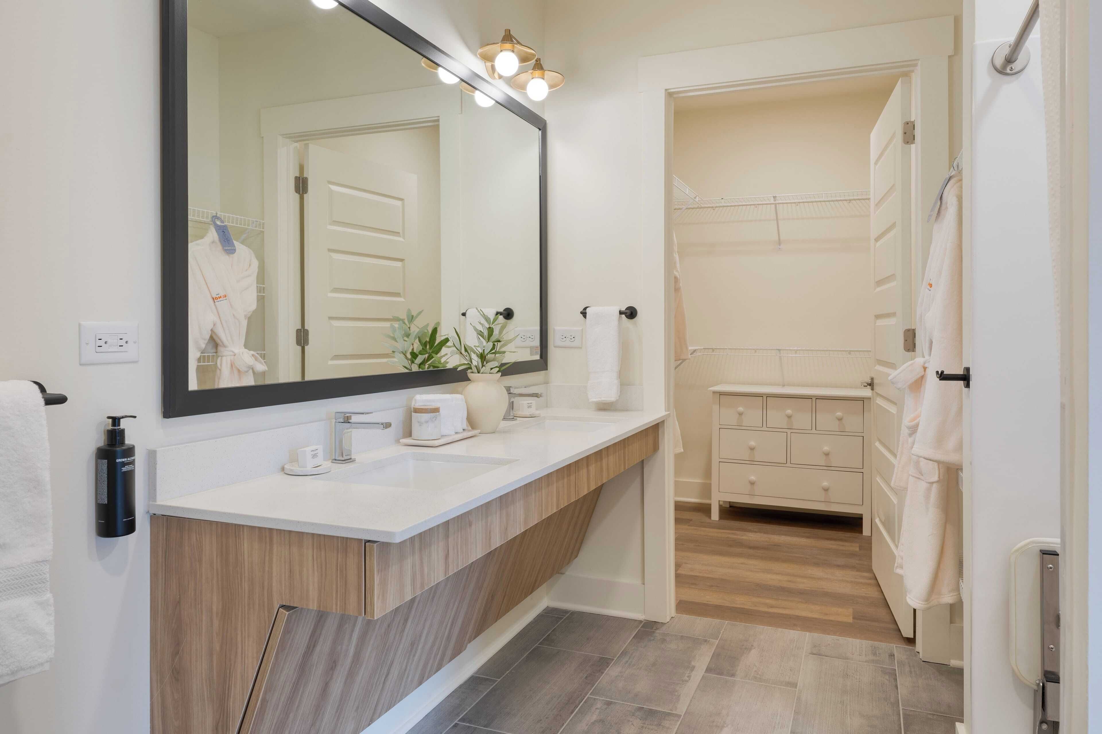 2 Bedroom Suite Accessible | Bathroom | Hair dryer, bathrobes, towels, soap