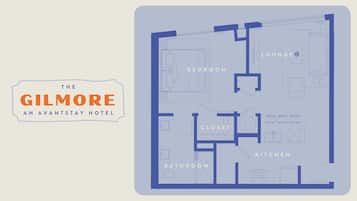1 Bedroom Queen Suite | Floor plan