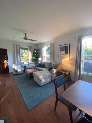 Smart TV, libros y monitor de computadora