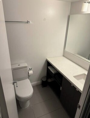 Hair dryer, towels, soap, toilet paper - 155 Yorkville Apartment (Toronto)
