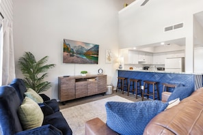 Smart TV, video games, foosball, books