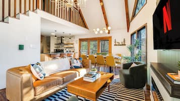 Smart TV, fireplace, video games, books