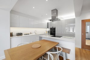 Microwave, stovetop, dishwasher, toaster