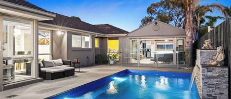 Outdoor pool, a heated pool