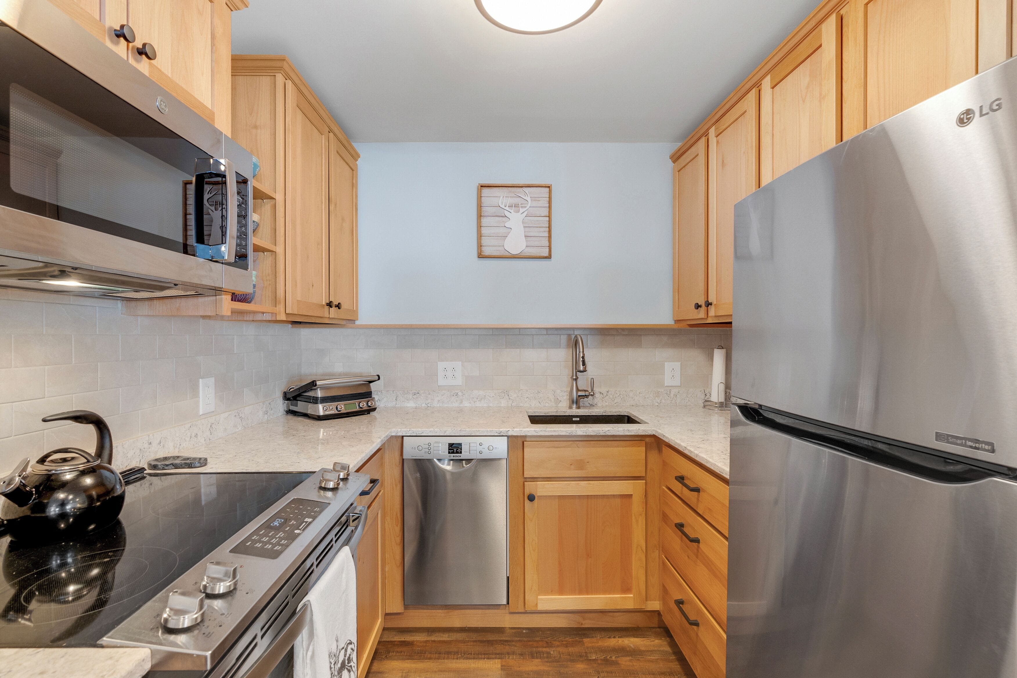 Fridge, oven, stovetop, dishwasher