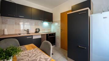 Fridge, oven, stovetop