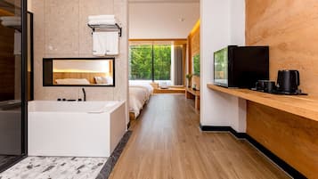 Comfort Twin Room, Mountain View | Bathroom | Hair dryer, slippers, towels, shampoo