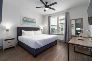 2 bedrooms, desk, iron/ironing board, travel cot