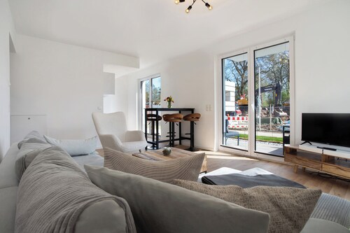 Ferienwohnung 'Top Loft Mit Gartenterrasse' mit privater Terrasse, Gemeinschaftsgarten und Wi-Fi