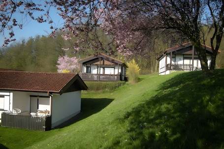 Exterior. Holiday Apartment 'Rhön-Antik' with Mountain View, Shared Pool and Wi-Fi