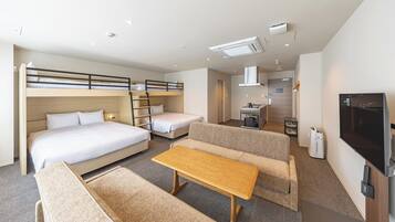 Private Family Room for 6-8 with Private Shower room, Non Smoking | In-room safe, soundproofing, iron/ironing board (on request)