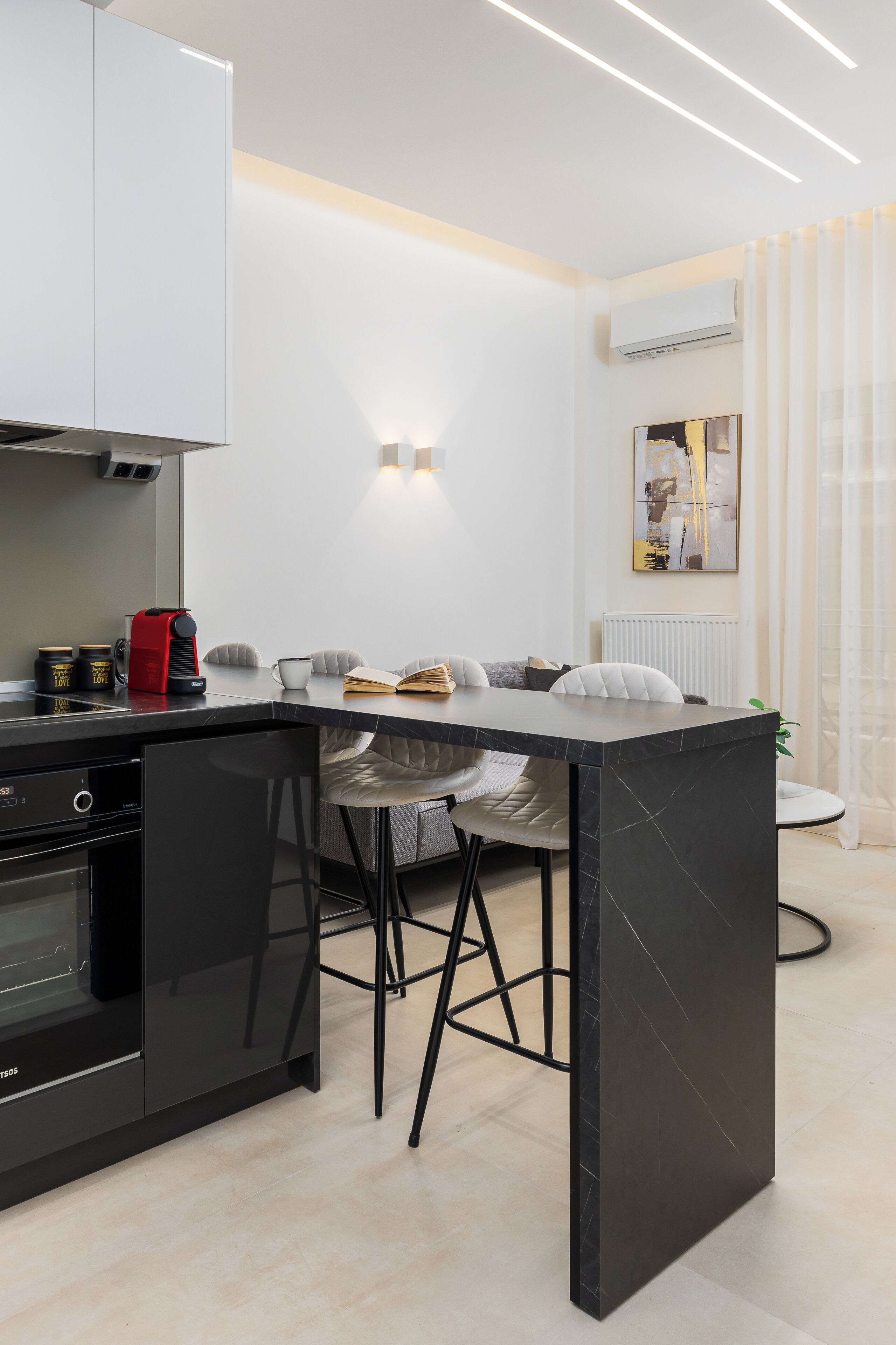 Espresso maker, coffee/tea maker, electric kettle, highchair