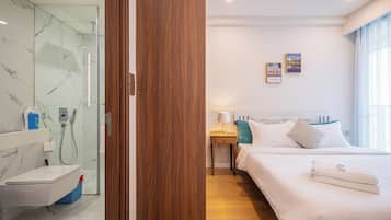 Apartamento superluxo, 2 quartos, sacada, vista para a cidade | Roupas de cama premium