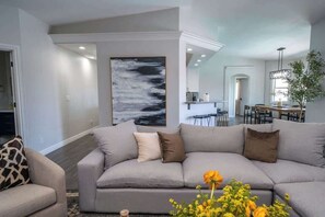 Télévision, cheminée, livres, espaces bureaux