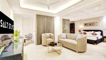 Presidential Suite with City view Balcony | Premium bedding, in-room safe, desk, laptop workspace