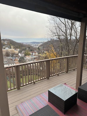Terrace/patio - Pittsburgh city views close to all, cozy & bright 1BR - King + Dedicated Office (Pittsburgh)