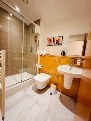 Towels, soap, toilet paper