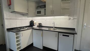 Frigorífico, microondas, lavavajillas y cafetera o tetera